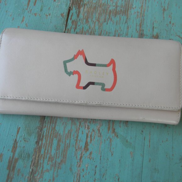 RADLEY London Smooth PINK Leather Shadow Stripe CLUTCH Wallet Scottie LARGE - Picture 1 of 9